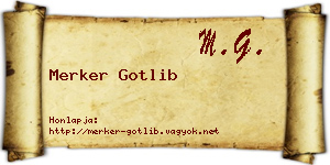 Merker Gotlib névjegykártya